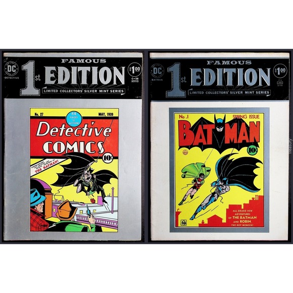 Treasury Comic Book Lot C-28 Detective #27 & F-5 Batman #1 Key Famous First Ed. - Picture 1 of 5